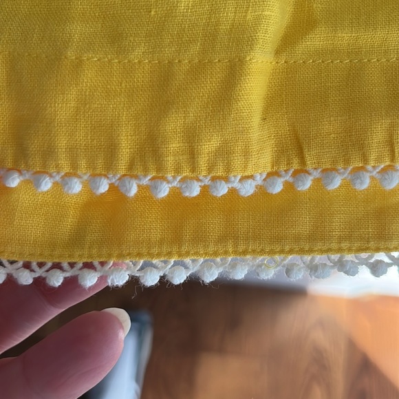 J. Crew Women's Embroidered Yellow Boho Blouse Square Neck 100% Linen- XL - Picture 7 of 8